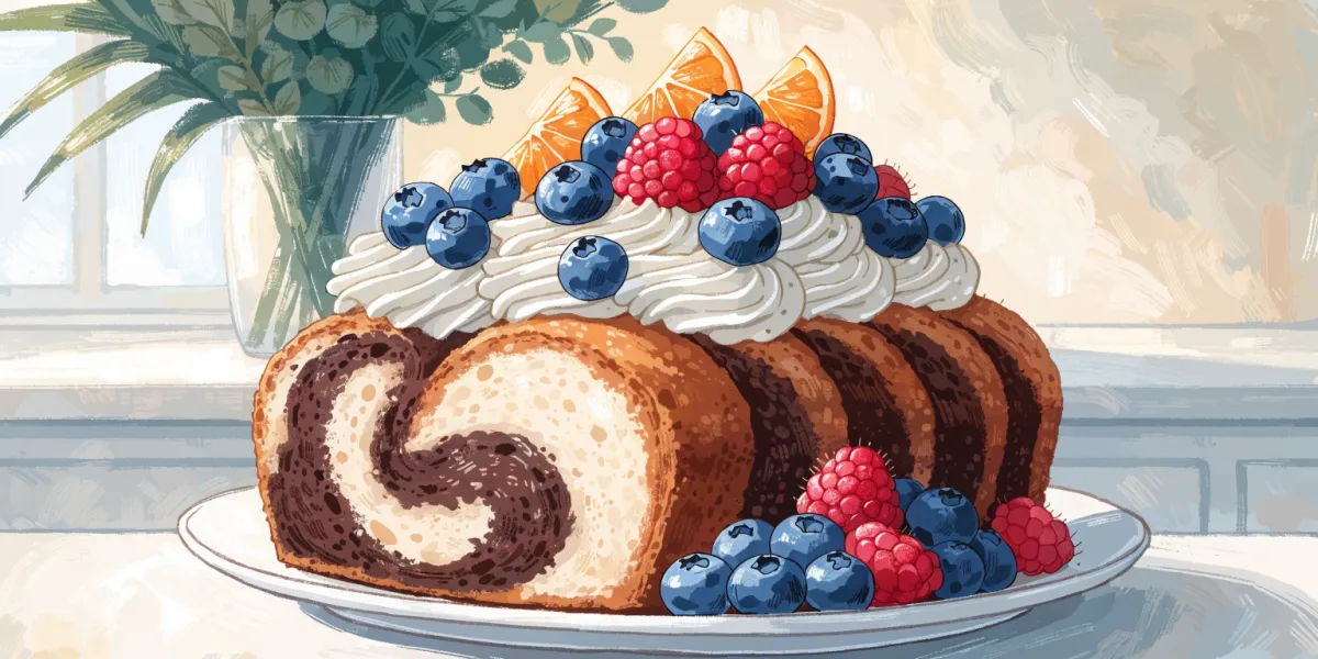 Rezeptillustration: Veganer Marmorkuchen